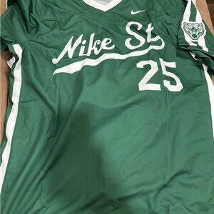 Nike Forest Green and White Team Baseball Jersey